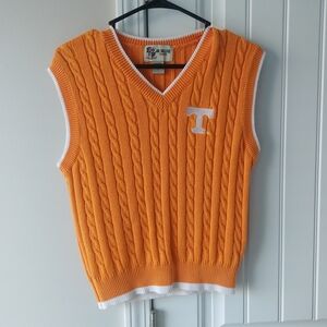UT Orange Cable-Knit V-Neck Sweater Vest